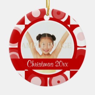 De kerstfoto van Retro personaliseren Keramisch Ornament
