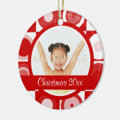 De kerstfoto van Retro personaliseren Keramisch Ornament (Links)