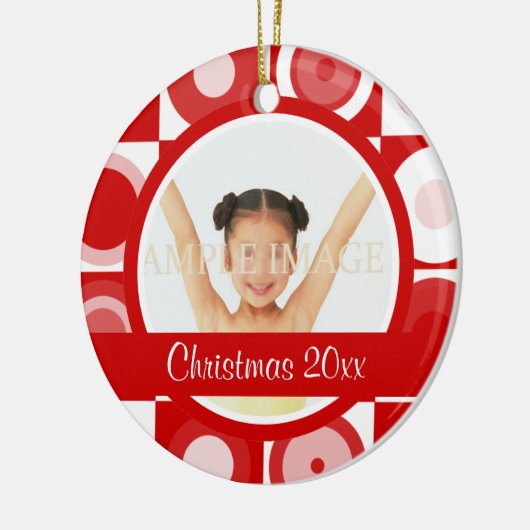 De kerstfoto van Retro personaliseren Keramisch Ornament (Links)