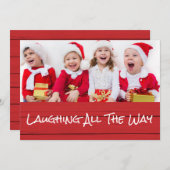 De kerstfotokaart lachen feestdagenkaart (Voorkant / Achterkant)