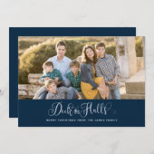 De kerstfotokaarten van de zalen decimeren feestdagenkaart (Voorkant / Achterkant)