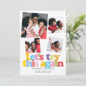 De kerstfoto's van de collage proberen dit opnieuw feestdagenkaart (Staand voorkant)