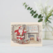 De Kerstgeest - Vintage Ansichtkaart Kunst Briefkaart (Staand voorkant)