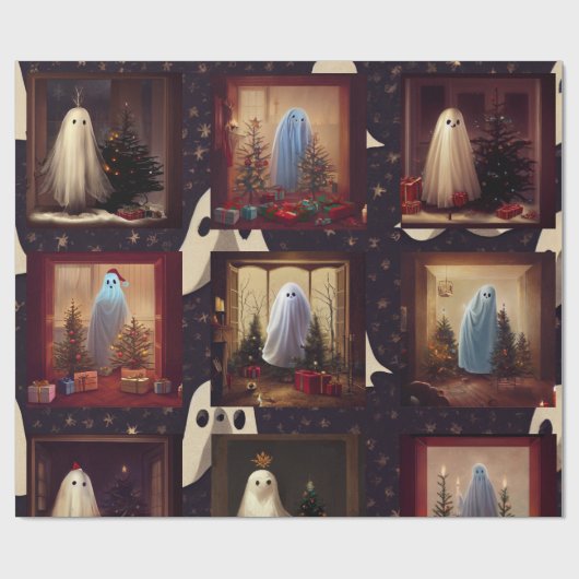 De kerstgeesten cadeaupapier (Vlak)