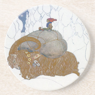 De kerstgeit van John Bauer Zandsteen Onderzetter