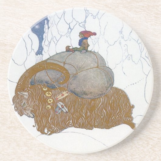 De kerstgeit van John Bauer Zandsteen Onderzetter (Voorkant)