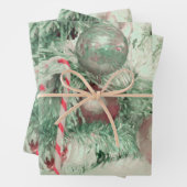 De kerstgroene roze kerstboomstructuur wordt vervo inpakpapier vel (In situ)