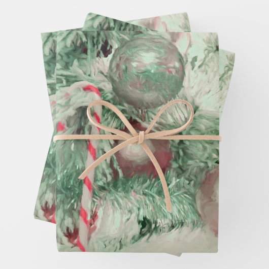 De kerstgroene roze kerstboomstructuur wordt vervo inpakpapier vel (In situ)