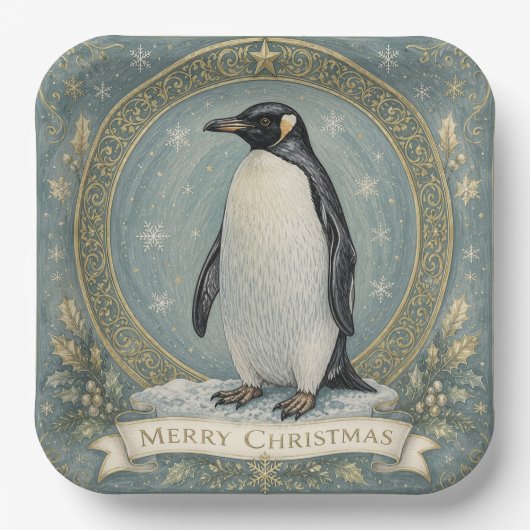 De kerstgroet van de Keizer Papieren Bordje (Voorkant)