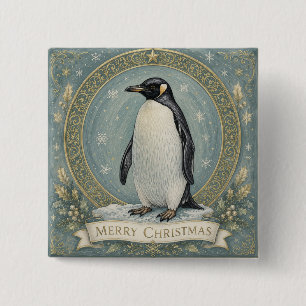 De kerstgroet van de keizer vierkante button 5,1 cm
