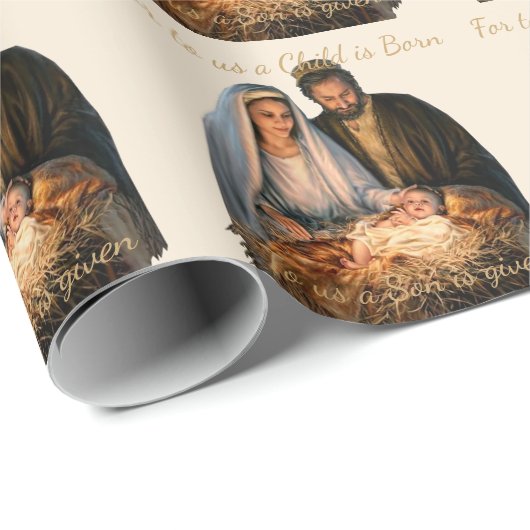 De kerstgroet van de kerststal cadeaupapier (Rol Hoek)