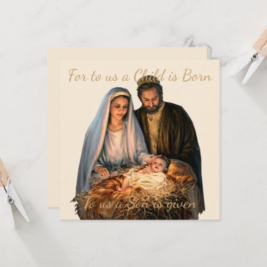 De kerstgroet van de kerststal kaart (Voorkant / Achterkant in situ)