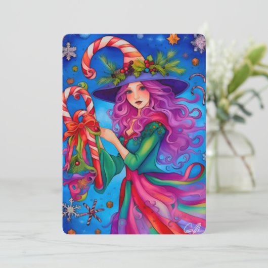 De Kersthehex 4 ontwerp Kerstkaart Kaart (Staand voorkant)