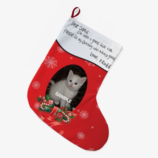 De kerstinslag van je kat - Beste kerstman Grote Kerstsok (Voorkant (Hangend))