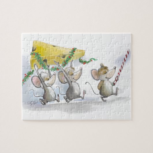 De kerstkaak in de puzzel legpuzzel (Horizontaal)