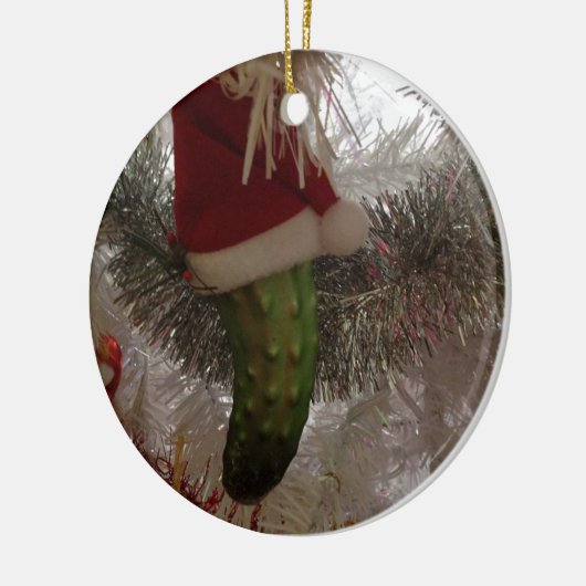 De kerstkaarde keramisch ornament (Links)