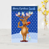 De Kerstkaart de "Vrolijke jouw naam van de douane Kaart (Gele Bloem)