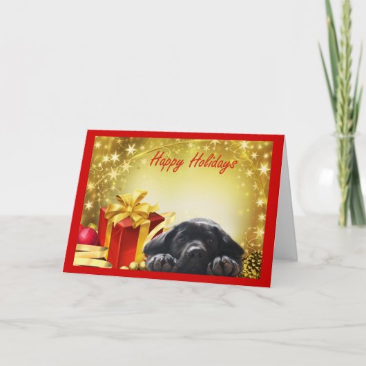 De Kerstkaart Gift12 van de labrador Feestdagen Kaart (Voorkant)