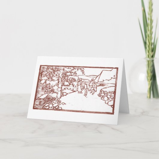 De Kerstkaart "op van de Weg" Feestdagen Kaart (Voorkant)