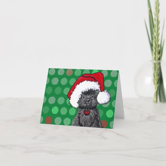 De Kerstkaart van Affenpinscher Feestdagen Kaart (Voorkant)
