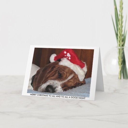 De Kerstkaart van Basset Hound Feestdagen Kaart (Voorkant)
