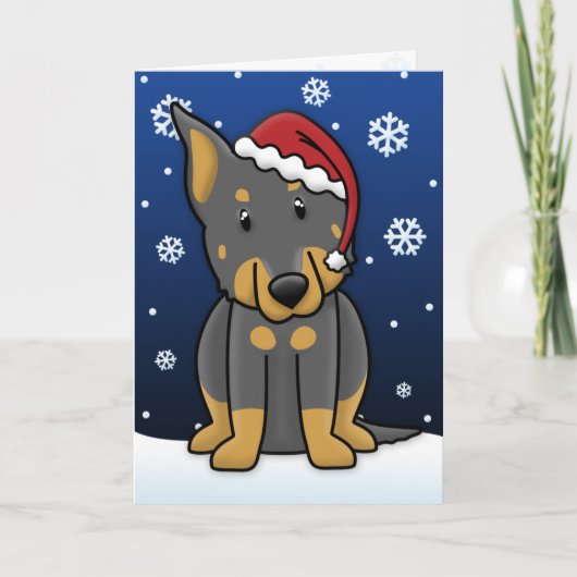 De Kerstkaart van Beauceron van Kawaii Feestdagen Kaart (Voorkant)