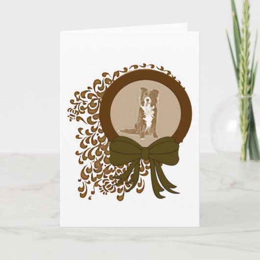 De Kerstkaart van border collie Feestdagen Kaart (Voorkant)