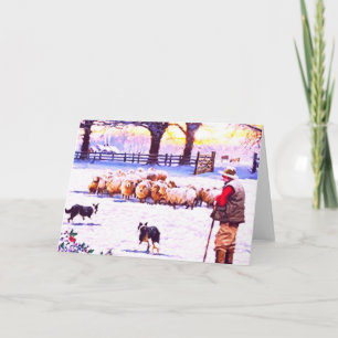 De Kerstkaart van border collie Feestdagen Kaart