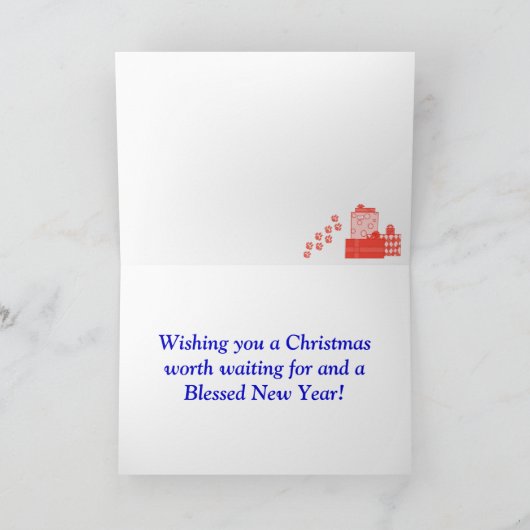 De Kerstkaart van Boston Terrier Feestdagen Kaart (Binnen)