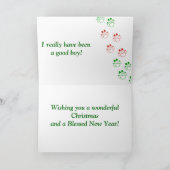 De Kerstkaart van Boston Terrier Feestdagen Kaart (Binnen)