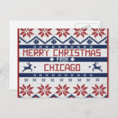 De Kerstkaart van Chicago Feestdagenkaart (Voorkant / Achterkant)