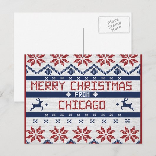 De Kerstkaart van Chicago Feestdagenkaart (Voorkant / Achterkant)
