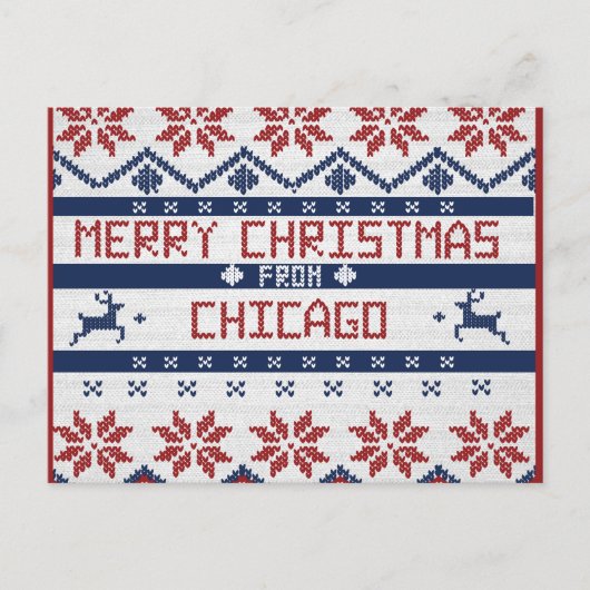 De Kerstkaart van Chicago Feestdagenkaart (Voorkant)