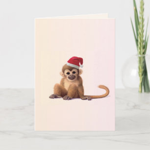 De Kerstkaart van de Aap van de Babys van de Feestdagen Kaart
