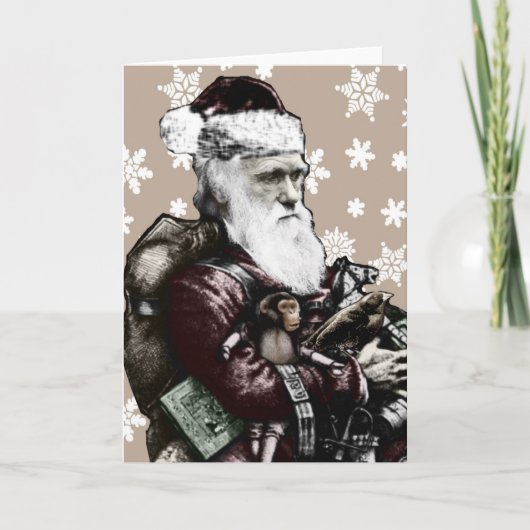 De Kerstkaart van de Atheïst van Darwin (Kleur) Feestdagen Kaart (Voorkant)