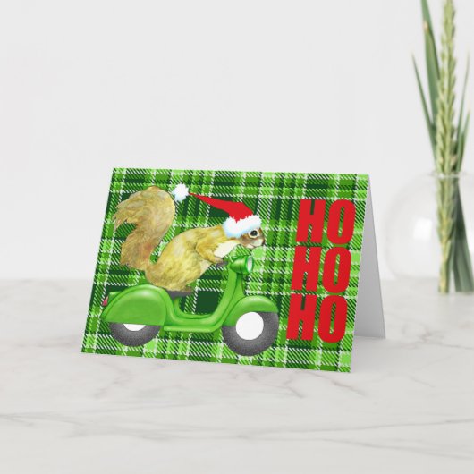 De Kerstkaart van de Autoped van de Kerstman van Feestdagen Kaart (Voorkant)