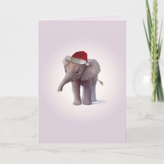 De Kerstkaart van de Babys van de Olifant van Feestdagen Kaart (Voorkant)
