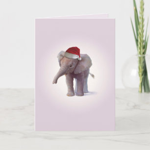 De Kerstkaart van de Babys van de Olifant van Feestdagen Kaart
