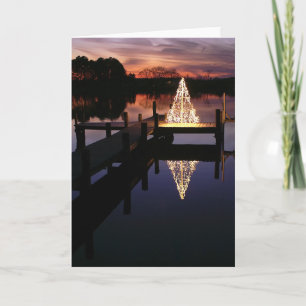 De Kerstkaart van de Bezinning van de Boom van de Feestdagen Kaart