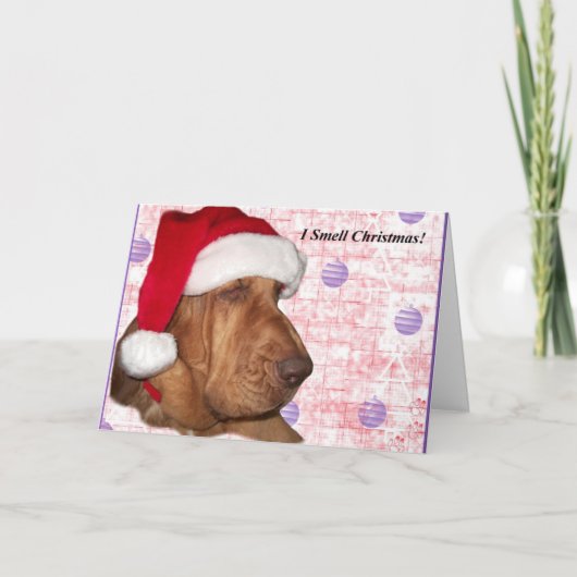 De Kerstkaart van de bloedhond Feestdagen Kaart (Voorkant)
