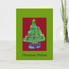 De Kerstkaart van de Boom van het klatergoud Feestdagen Kaart