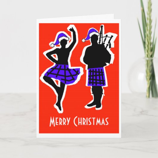 De Kerstkaart van de Danser & van de Pijper van Feestdagen Kaart (Voorkant)