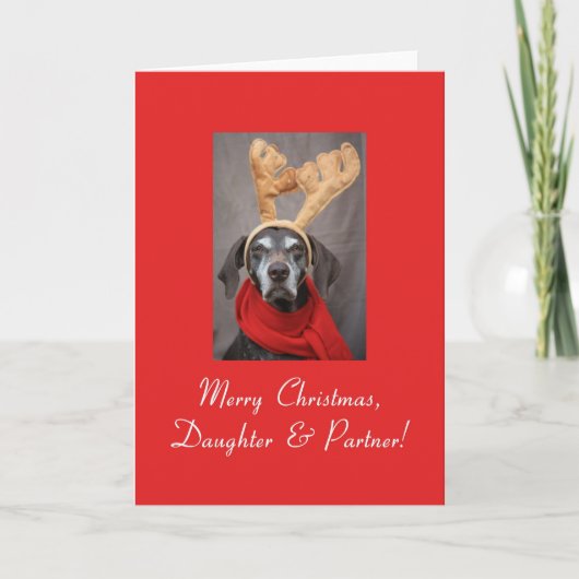 De Kerstkaart van de dochter & van de Partner Feestdagen Kaart (Voorkant)
