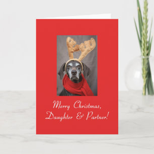 De Kerstkaart van de dochter & van de Partner Feestdagen Kaart