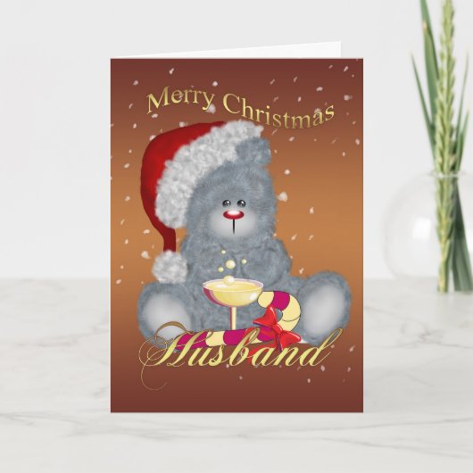 De Kerstkaart van de echtgenoot - Teddybeer in Feestdagen Kaart (Voorkant)