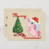 De Kerstkaart van de eenhoorn Feestdagenkaart (Voorkant / Achterkant)