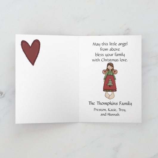 De Kerstkaart van de engel door SRF Feestdagen Kaart (Binnen)