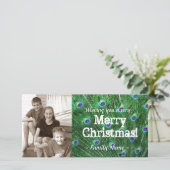 De Kerstkaart van de Foto van de Veer van de pauw (Staand voorkant)