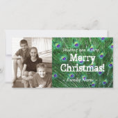 De Kerstkaart van de Foto van de Veer van de pauw (Voorkant)