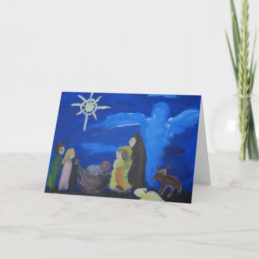 De Kerstkaart van de geboorte van Christus Feestdagen Kaart (Voorkant)